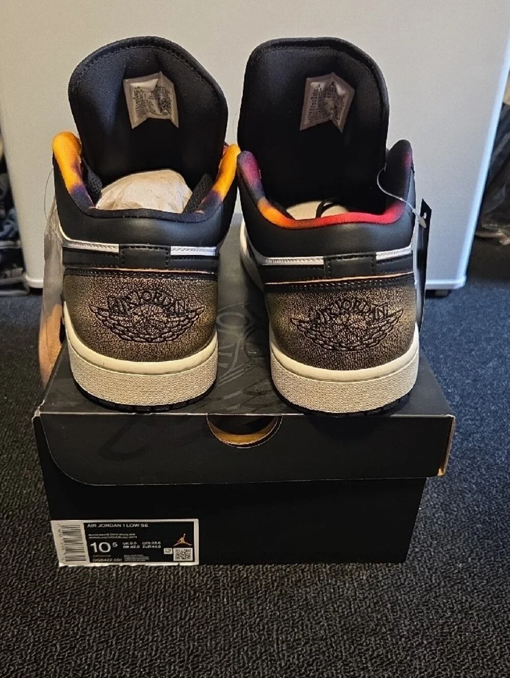 NIKE Jordan Low Top Sneakers - Black, White, Gold